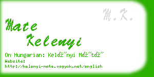 mate kelenyi business card